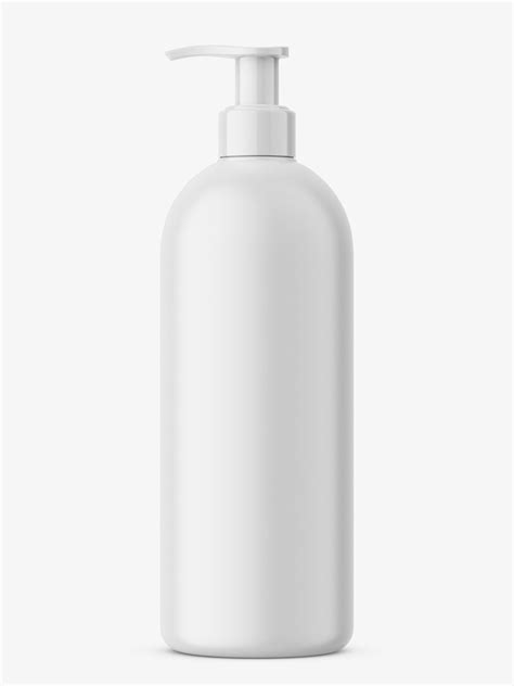 Matt Bottle With Pump Mockup Psd 500 Ml