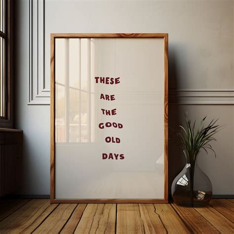 Good Old Days, Retro Wall Art, Digital Download Print, Wall Decor ...