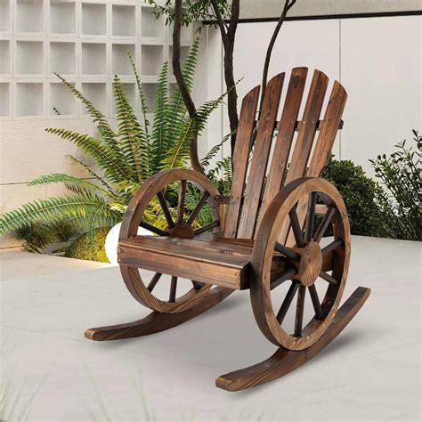 Amazon.com : FURNDOOR Outdoor Wood Rocking Chair Wagon - Outside ...