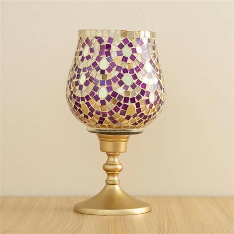 Buy Splendid Gemotric Motif Hurricane with Stand from Home Centre at ...