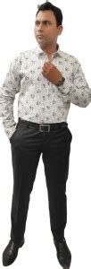 harleyfinn Men Printed Casual White Shirt - Buy harleyfinn Men Printed ...