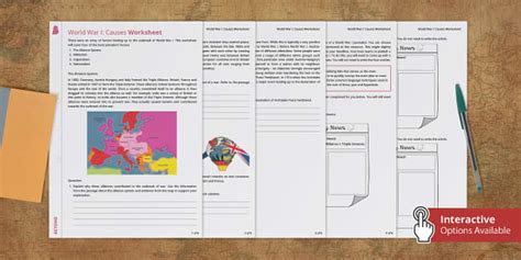 World War I: Causes Worksheet