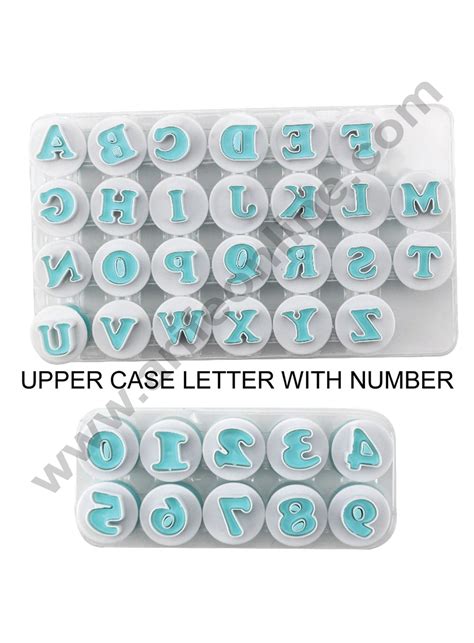 Cake Decor 36pcs Push Easy Upper Case Alphabet Letter With Number Cook ...