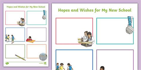 Hopes and Wishes for My New School Secondary SEN Worksheet / Worksheet,