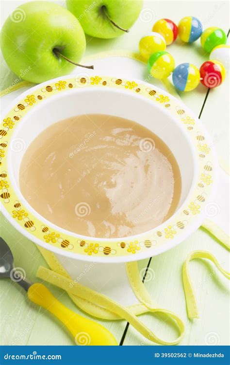 Apple puree, baby food stock photo. Image of tasty, pacifier - 39502562