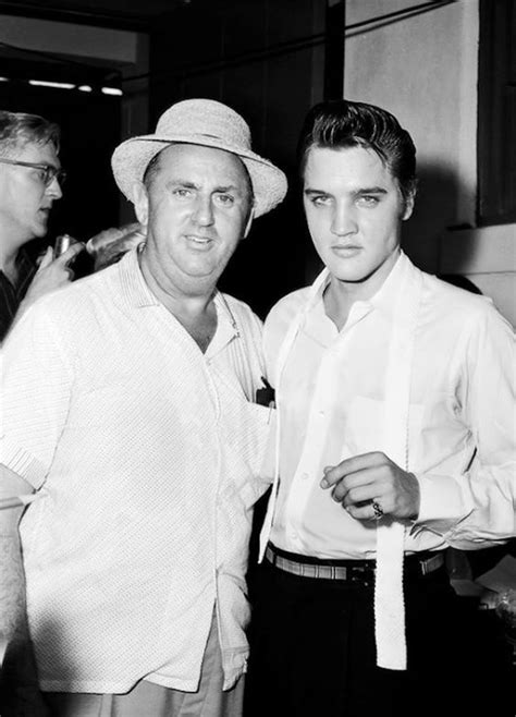 1956 8 05 = Colonel Parker and Elvis Presley backstage at the Fort ...