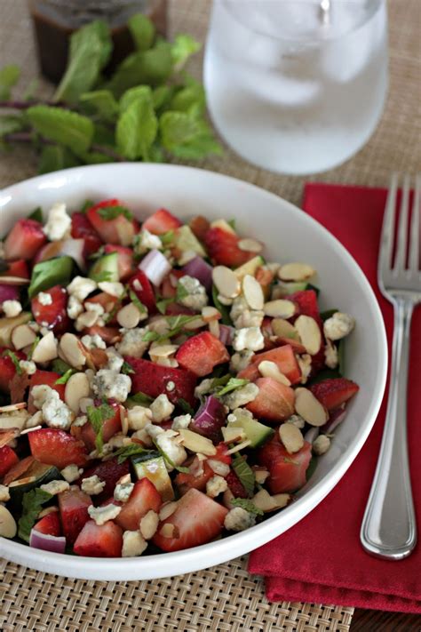Strawberry Cucumber Spinach Salad - Apple A Day
