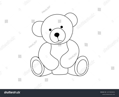 Teddy Bear Outline Clipart Premium Vector | Cute Cartoon Teddy Bear