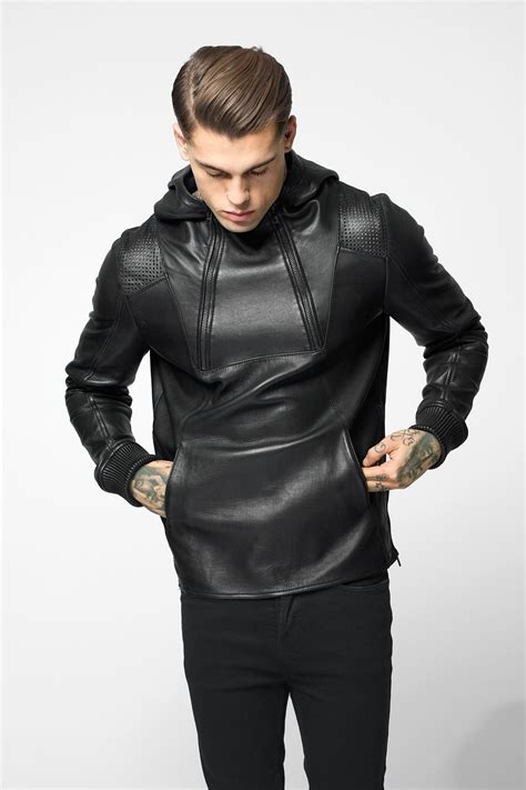 BAXTER - Leather hoodie for men | Official TIGHA Store | Leather hoodie ...