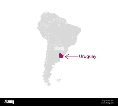 Uruguay On A Map Of South America