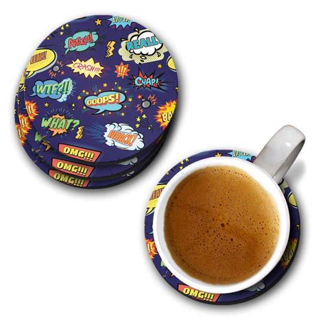 Comic Print - Coasters (Set of 4 Coasters) – TangyOak