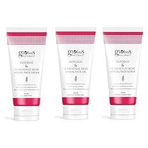 Globus Naturals Glycolic & 1% Salicylic Acid Anti-Acne Face care Combo ...