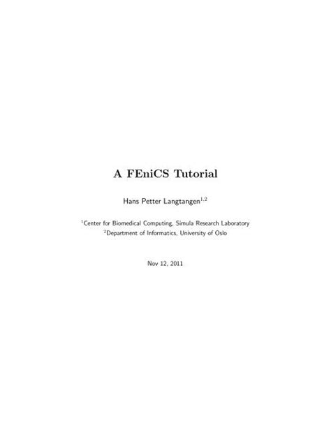 Image result for FEniCS Project Examples