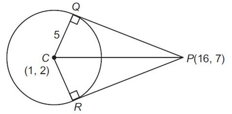 Fromthe point P(16, 7) tangents PQ and PR are drawn to the circle x2 ...