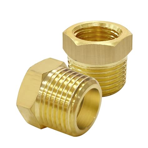 Gotonovo Brass Pipe Fitting 1/4 Inch Female to 1/2 Inch Male Reducer ...