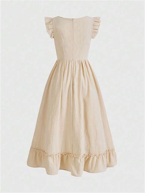 ROMWE Fairycore Vintage Cottagecore Women's Bee Embroidery Flutter ...