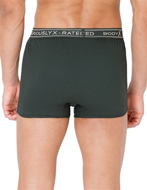 Buy BodyX Men Solid Cotton Super combed Trunk-BX1115T-OLV Online | Bodycare