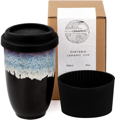 NOVA CERAMICS Travel Mug - Ceramic Travel Mug with Lid – Travel Coffee ...