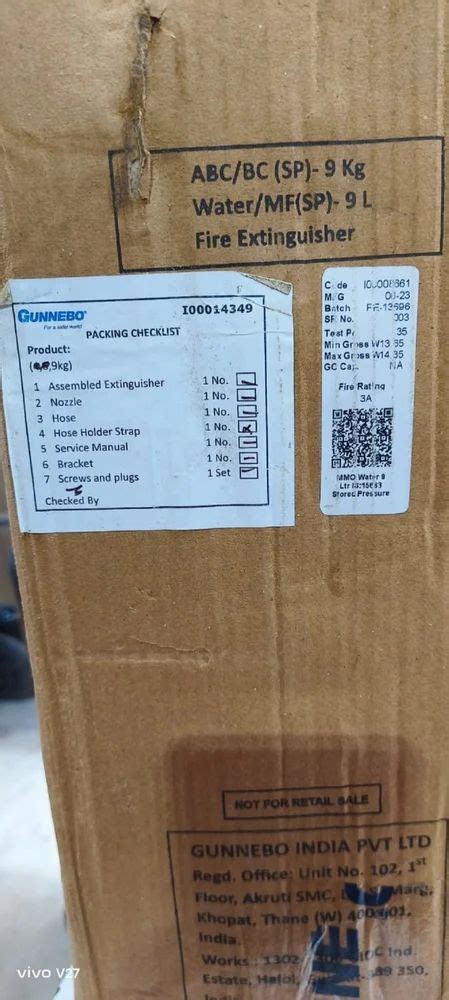 Water Based Fire Extinguisher - Minimax MMO Water 9ltr IS:15683 Stored ...