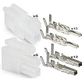 Molex Connector Lot, 5 Matched Sets, (4-Circuits) w/18-24 AWG, Pin Size ...