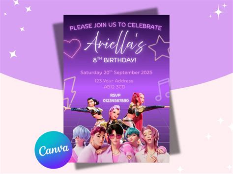 Buy KPOP Demon Hunters Invitation, KPOP Demon Hunters Birthday ...