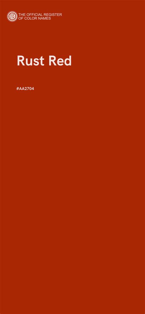 Rust Red color - #AA2704 - The Official Register of Color Names