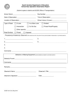 Fillable Online ed sc S-23 Road Observation Report Fax Email Print ...