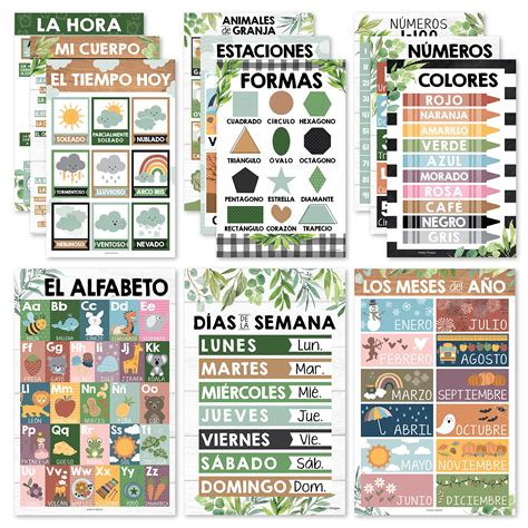 Buy 12 Farmhouse Spanish s For Classroom In Spanish Educational s For ...