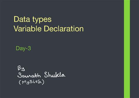 Day 3 - Data Types & Variable Declarations (CS101) - Studocu