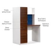 Buy Barkley Engineered Wood White/Brown Modern Study Desk Online at Durian