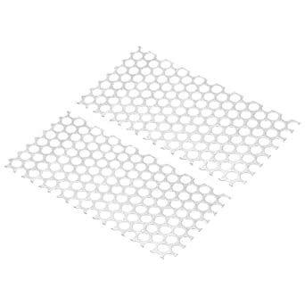 PATIKIL 7.9" L x 3.9" W Perforated Metal Sheets, 2pcs 18Ga 0.39" Hole ...
