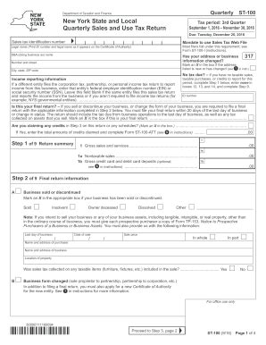 NY DTF ST-100 2016 - Fill out Tax Template Online