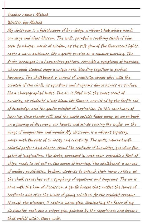 Write a brief paragraph of the place using imagery, diction, and ...