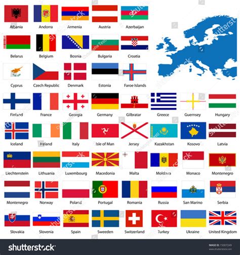 Official List All European Country Flags Stock Vector (Royalty Free ...