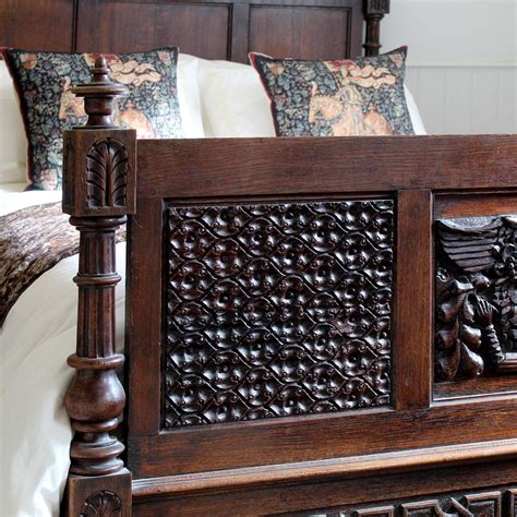 Gothic Carved Oak Antique Bed in Oak - WD59 For Sale at 1stDibs | goth ...