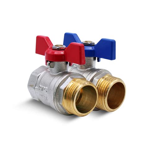 Buy DOJA Barcelona Ball Valve 2 Shut-Off Valves 1 Inch Blue & Red PN-25 ...
