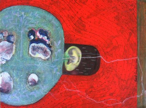 "Untitled 5": Red Acrylic Painting by Susanta Chowdhury – ArtZolo.com