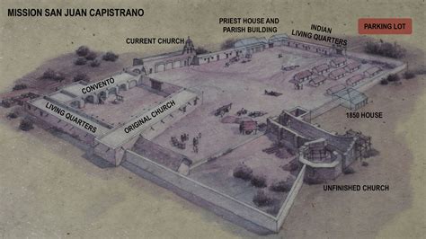 San Juan Capistrano Mission Layout Mission San Juan Historical Marker