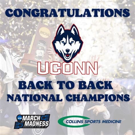 Collins Sports Medicine on LinkedIn: Congratulations to the UCONN ...