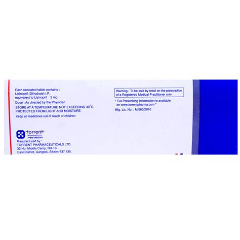 Listril 5 Tablet 15's Price, Uses, Side Effects, Composition - Apollo ...
