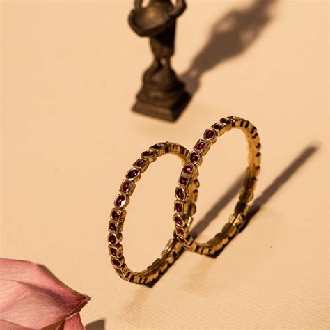 Traditional Ruby Silver Bangle for Women in Chennai