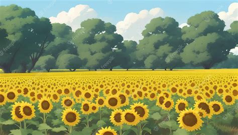 Sunflower Garden Clipart