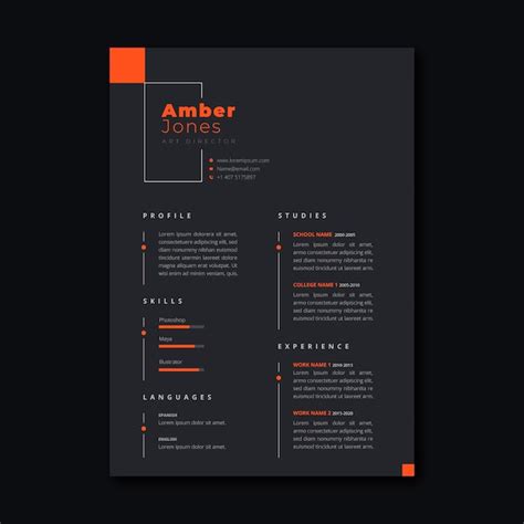 Minimalist style cv templates | Free Vector