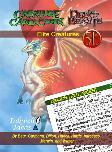 Inkwell Ideas Deck of Beasts/Creature Card Codex: Elite-Level Creatures ...
