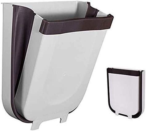 Zyomatiq Wall Mounted Foldable Trash Bin, Collapsible 9L Kitchen ...