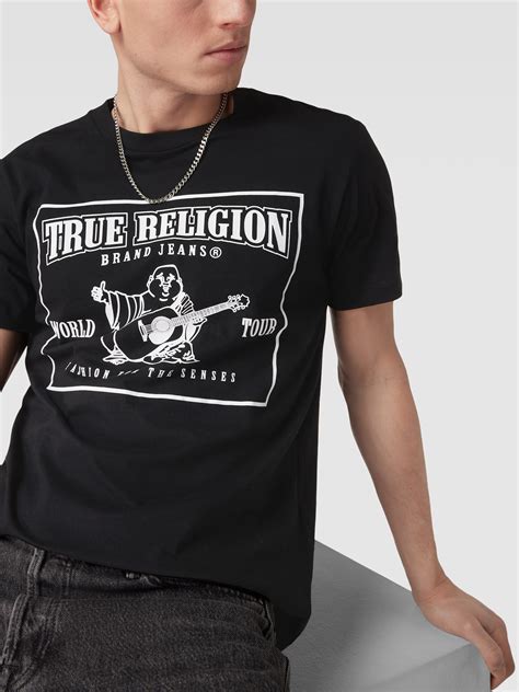 TRUE RELIGION T-shirt met motiefprint, model 'BUDDHA LOGO' in zwart online kopen | P&C
