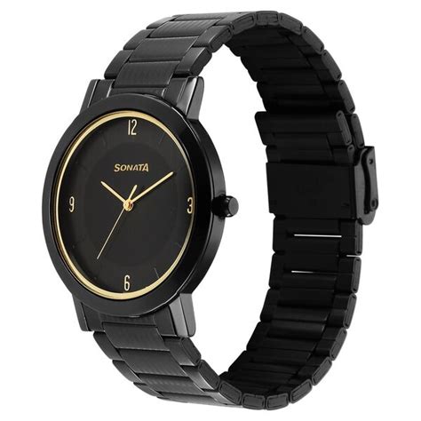 Buy Online Sonata Utsav Quartz Analog Black Dial Stainless Steel Strap ...
