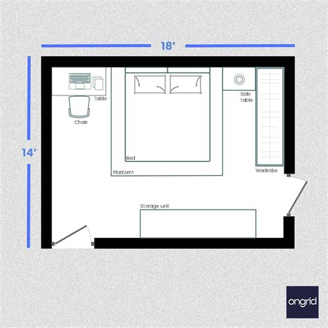 Mid-Century Modern Bedroom Design | 18' x 14' – Ongrid Design