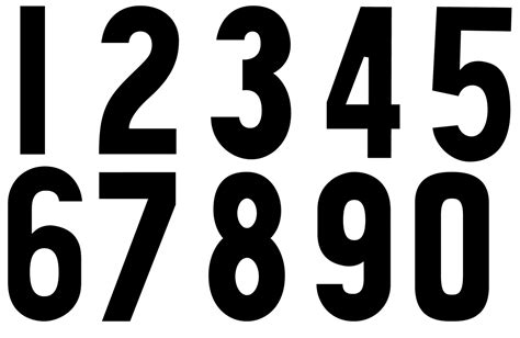 number in fonts