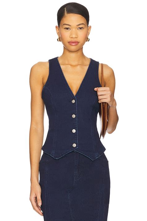 superdown Darlah Denim Vest Top in Dark Denim | REVOLVE